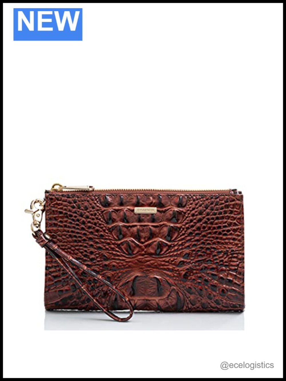 Leather Wristlet Clutch with Removable Strap, Zip Top